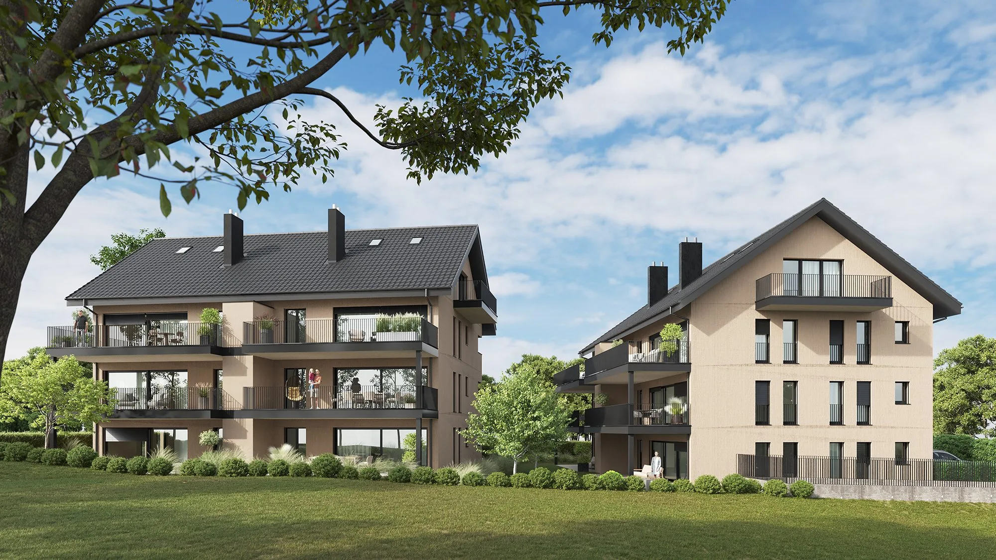 High-end 3D visualization architecture &ndash; premium rendering with detail depth