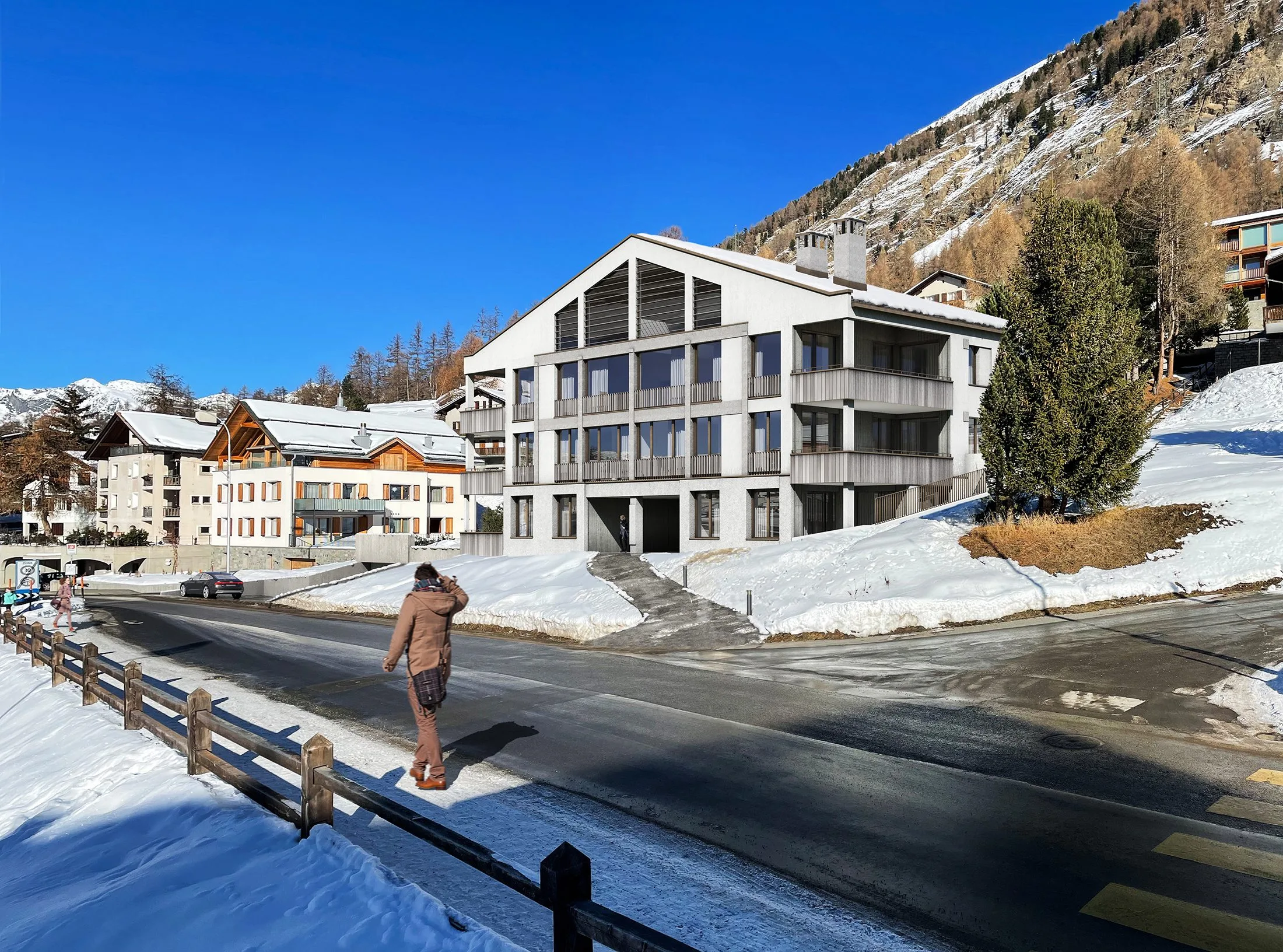 Visualisation immobilière Suisse &ndash; vue extérieure pour le lancement commercial