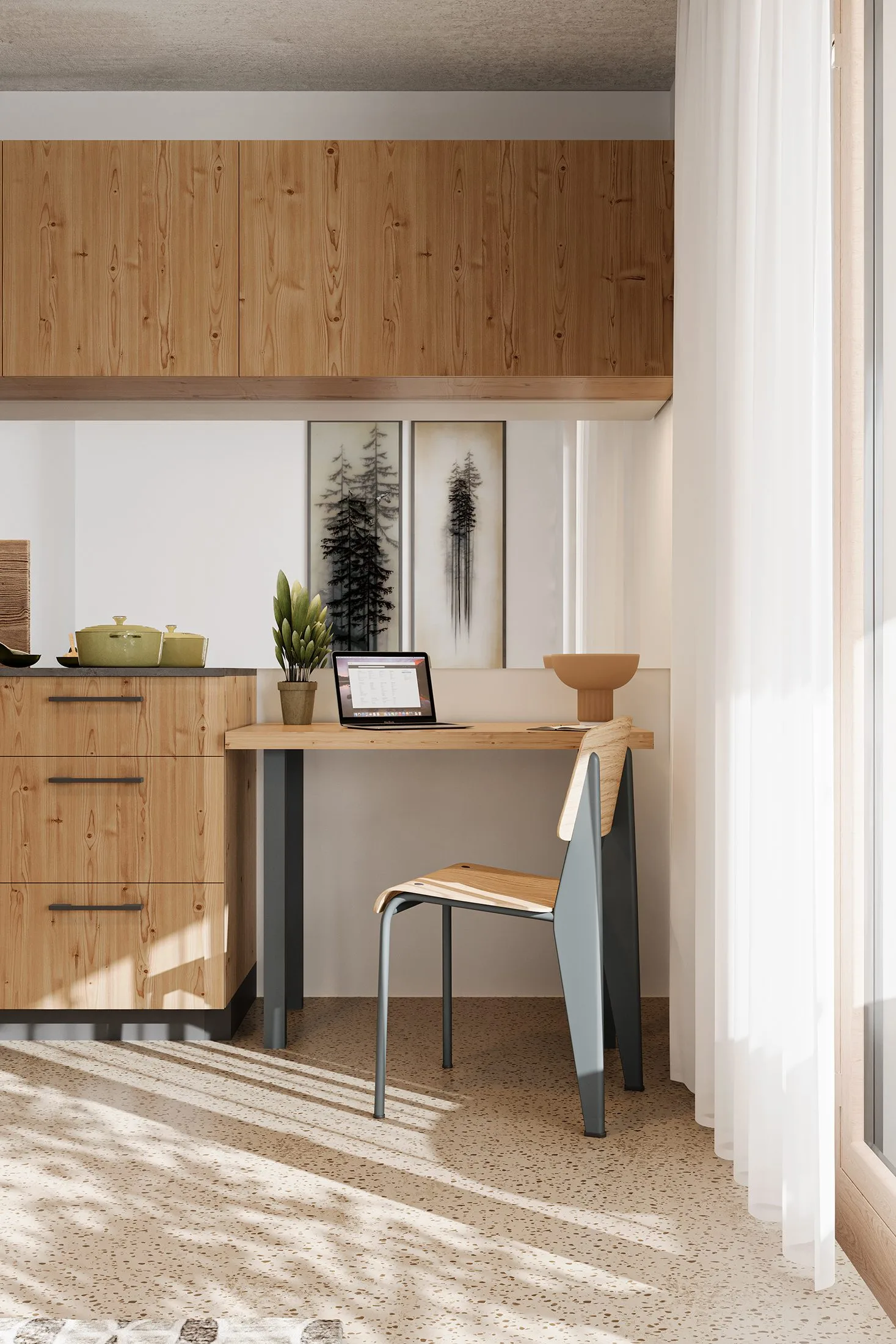 Visualisation immobilière intérieure &ndash; cuisine premium et standard d’aménagement pour la brochure