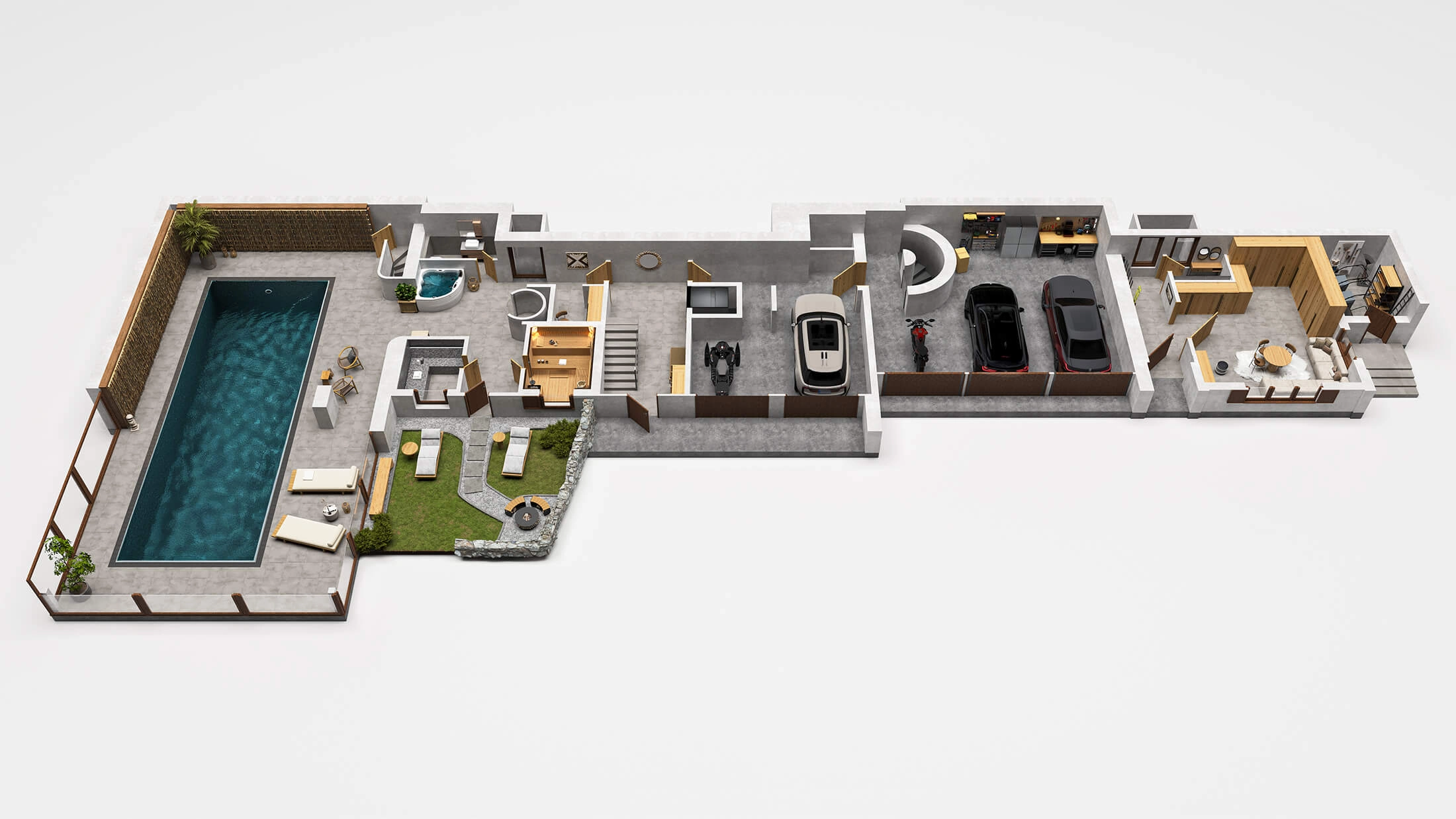 Visualisation de plan 3D de villa 2